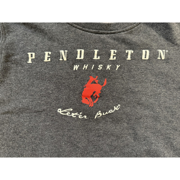 Pendleton Sweatshirt Mens XL Gray Crewneck Let'er Buck Whisky Boxy Western - Picture 2 of 6